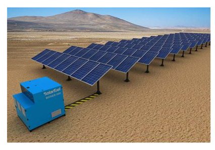 Sistema Boxer 500 con planta solar fotovoltaica de 30 kWp en el desierto